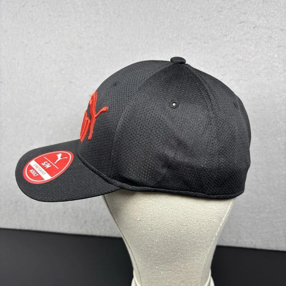 PUMA Men's Evercat Luke Stretch Fit Cap Red Black Adult Size S/M NWOT Hat‎
